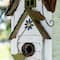 Glitzhome® 24.25" Oversized Washed White 3-Tiered Solid Wood Villa Birdhouse
